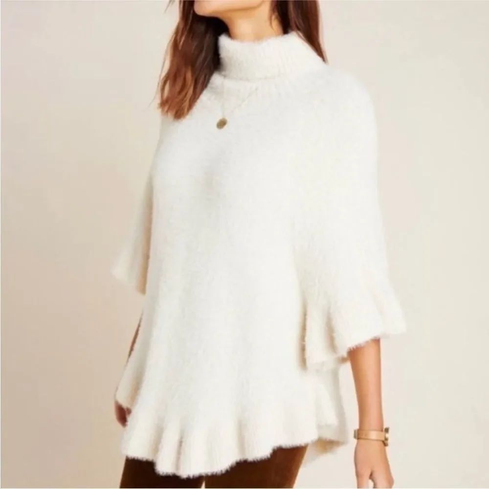 Anthropologie Akemi & Kin Falling Snow Poncho Sweater